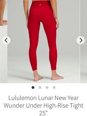 Lululemon Lunar New Year Bright Red Wunder Under High Rise Performance Leggings